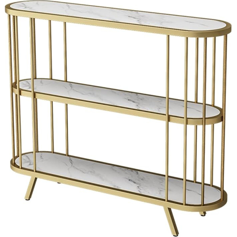 CAFIEDR Coffee Table, 3 Tier Console Table, White Sofa Table, Hallway Table, Accent Side Tables with Storage Compartment for Living Room and Bedroom