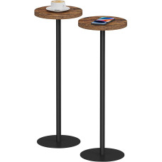 TUTOTAK TB01BB0652 Set of 2 Tall Round Small Side Table Side Table Side Table Side Table Side Table Side Table Set of 2 Brown