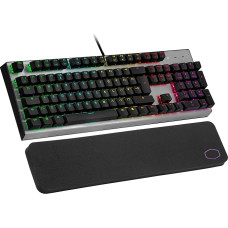 Cooler Master CK351 Optical Gaming Keyboard (UK Layout) - Red Switches (Hot-Swappable), Full NKRO, Per-Key RGB (MasterPlus+), Wrist Rest, Customisable Keycaps - Full-Sized, Wired, QWERTY