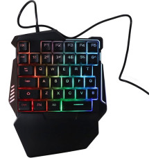 VBESTLIFE Single Hand Gaming Keyboard 35 Keys RGB Backlit Single Hand Gaming Keyboard with Wrist Rest