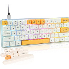 SOLIDEE 60% Mechanical Gaming Keyboard, Hot Swappable Keyboard with Red Switch, RGB Backlight, 61 Keys XDA Keycaps, Compact NKRO Keyboard, Type C Cable for Win/PC/Mac (Honey Milk)