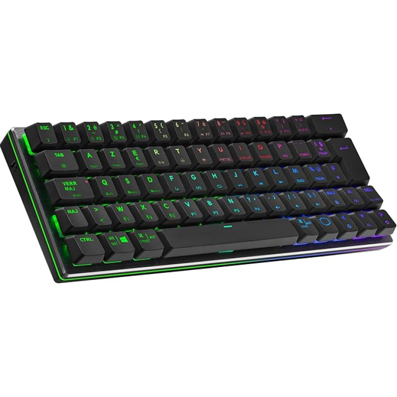 Cooler Master SK622 Gaming Keyboard, 60% Configuration, Low Profile Mechanical Switches, RGB Lighting, Bluetooth & Wired Connection, Apple/PC/Smartphone Compatible - FR Layout
