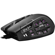 EVGA X15 MMO mänguhiir, 8K, juhtmega, must, kohandatav, 16 000 DPI, 5 profiili, 20 nuppu, ergonoomiline 904-W1-15BK-K3