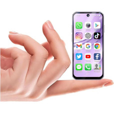 Hipipooo 4G Mini nutitelefon, Dual SIM, 3,88-tolline ekraan, 2,0 + 5,0 MP kaksikkaamera, 1950 mAh aku, Android 12 minitelefon lastele (4GB + 64GB, lilla)