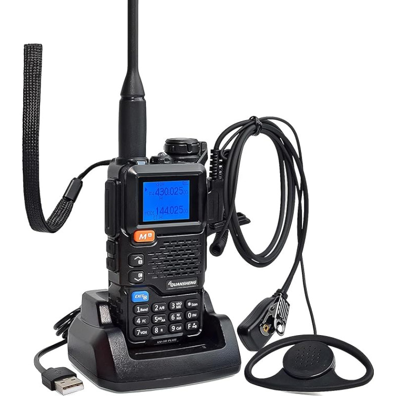 HYS Quansheng UV-K5(8) VHF UHF 5W Walkie Talkie pikamaa laetav kahesuunaline raadio (koos kruviga), 200 kanali VOX funktsioon, sisseehitatud LED-valgus (5RPLUS)