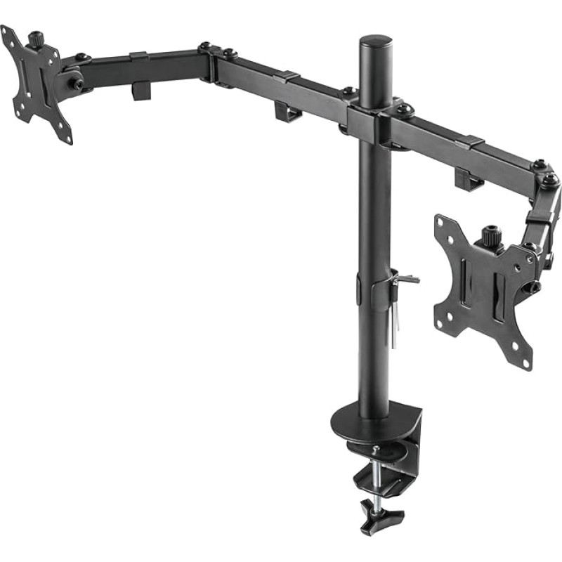 DELTACO Gaming Dual Monitor Mount - Holder for Monitors, Stand, Monitor Stand, Table Mount, Table Mount, 2 Monitor Holders, VESA 75 x 75 13-32 Inches