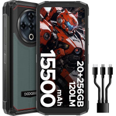 DOOGEE Fire 6 Power välitingimustes kasutatav mobiiltelefon ilma lepinguta 20GB + 256GB/2TB välitingimustes kasutatav nutitelefon, 15500mAh, 6,56-tolline HD+ välitingimustes kasutatav mobiiltelefon Android 14, 50MP kaamera, taskulamp, Dual 4G SIM/NFC/Face
