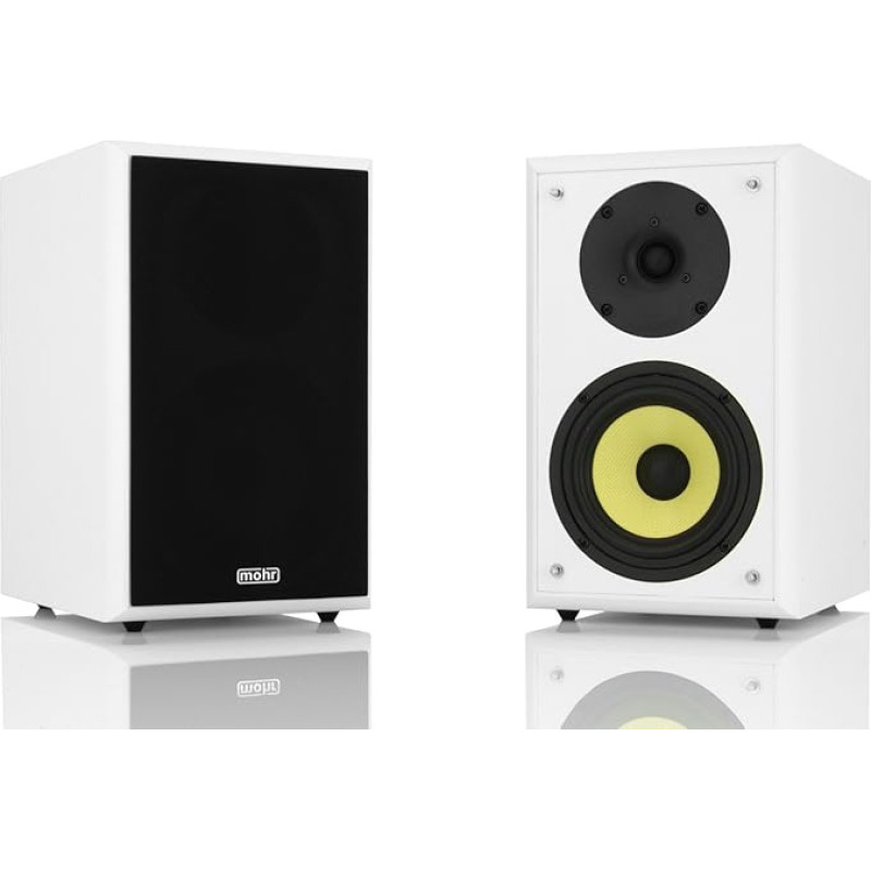 mohr 1 paar riiulikõlareid KL20 Kompaktkõlarid Valge Wavecor Tweeter, Polüamiidist subwooferi membraan, riiulikarbid, kompaktkarbid