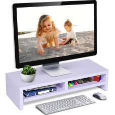 Ejoyous Wooden Monitor Stand, 2-Tier Screen Stand, Screen Riser Monitor Stand, Desk TV Shelf for TV, PC, Laptop, Computer Screen, Desk