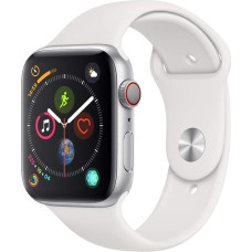 Apple Watch Series 4 44 mm (GPS + mobiilside) - alumiiniumist korpus hõbedane valge spordirihm (uuenenud)