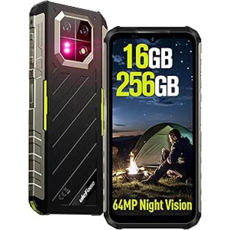 Ulefone Armor 22 Välitingimustes kasutatav mobiiltelefon Android 14, 16 GB + 256 GB, 6600 mAh/33 W, IP68K veekindel ja kukkumiskindel nutitelefon ilma lepinguta, 6,58-tolline FHD + 120 Hz 64MP kaameraga 4G Dual SIM