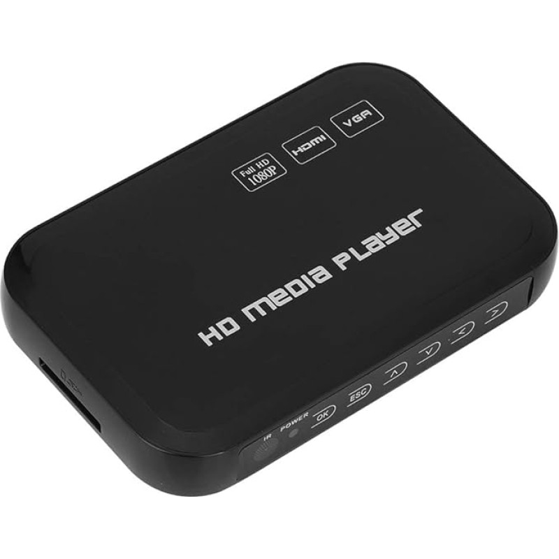VBESTLIFE 1080P videopleier HDMI VGA meediapleier multimediamängija USB võtmehoidjaga, 2.5T kõvaketas, SD-kaardi toetus MKV, MOV, AVI, M2TS, TP, TRP, IFO,