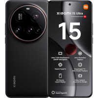 Xiaomi 15 Ultra nutitelefon, 16 + 512 GB, must, mobiiltelefon ilma lepinguta, 100 mm 200 MP Leica kaamera, 120 Hz WQHD+ AMOLED ekraan, Snapdragon 8 Elite, 5410 mAh, 90 W HyperCharge, Hyper AI, Dual