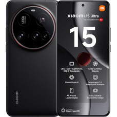 Xiaomi 15 Ultra nutitelefon, 16 + 512 GB, must, mobiiltelefon ilma lepinguta, 100 mm 200 MP Leica kaamera, 120 Hz WQHD+ AMOLED ekraan, Snapdragon 8 Elite, 5410 mAh, 90 W HyperCharge, Hyper AI, Dual