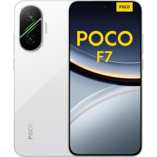 Xiaomi Poco F7 nutitelefon, 12 + 512 GB, valge, lipulaev Snapdragon 8s Gen 4, 6500 mAh aku, 50 MP Sony kaamera OIS-iga, 6,83-tolline 1,5K 120 Hz AMOLED-ekraan (toiteadapter ei kuulu komplekti)