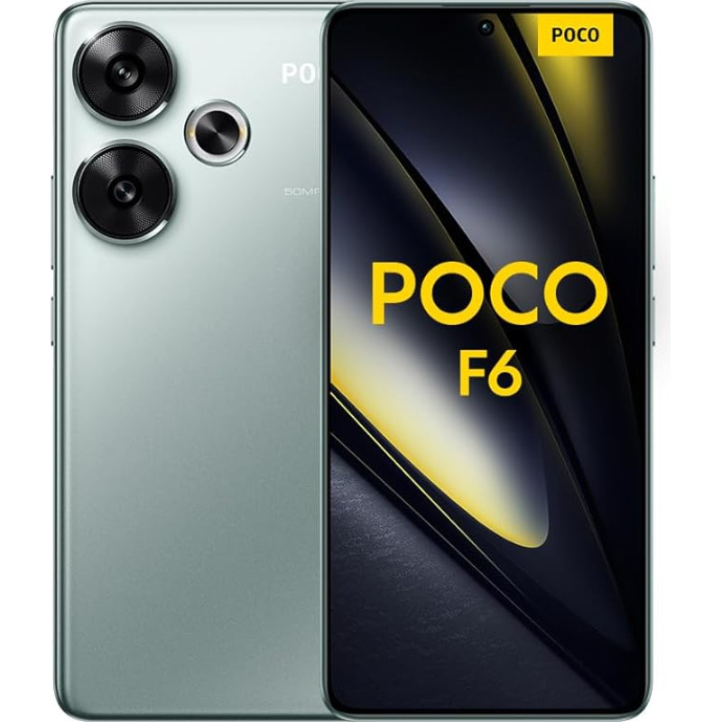 Poco F6 nutitelefon, 8 + 256 GB mobiiltelefon ilma lepinguta, 120 Hz 6,67-tolline Flow AMOLED, 50MP OIS kaksikkaamera, 5000 mAh, 90 W TurboCharge, kaks SIM-kaarti, roheline
