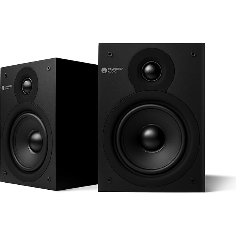 Cambridge Audio SX50 - kaks kompaktset passiivset juhtmega riiulikõlarit HiFi- või kodukinosüsteemidele - optimeeritud ühtlase sagedusvahemiku jaoks - Matt must