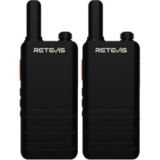 Retevis RT622P Walkie Talkie, 1620 mAh PMR446 käsiraadio, USB-C laetav, poe VOX käed-vabad, Ultra Thin Radio Pro perekonnale, jalgrattasõidule (2 tk, must)