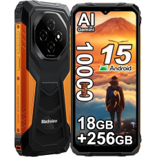 Blackview Fort 1 18GB + 256GB väljas mobiiltelefon ilma lepinguta 2025, Android 15 väljas nutitelefon 4G, 16MP AI kaamera, 6,56-tolline HD+ ekraan, 10000mAh, IP68 veekindel ehitusplatvorm mobiiltelefon