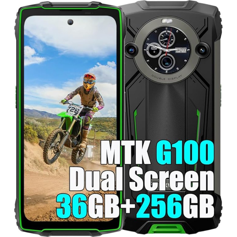 Blackview BV8200 Välitingimustes kasutatav mobiiltelefon 2025, 36GB + 256GB/2TB SD Outdoor Smartphone Android 14, 6,5-tolline FHD + topelt ekraaniga ehitusplatsi mobiiltelefon, 8800mAh, 50MP, veekindel IP68.4G LTE, NFC