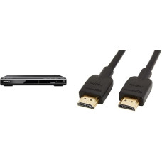 Sony DVP-SR760H DVD mängija/CD mängija (HDMI, 1080p Upscaling, USB sisend, Xvid taasesitus, Dolby Digital) & Amazon Basics Kiire HDMI kaabel 2.0, Ethernet, 3D, 4K video taasesitus ja ARC