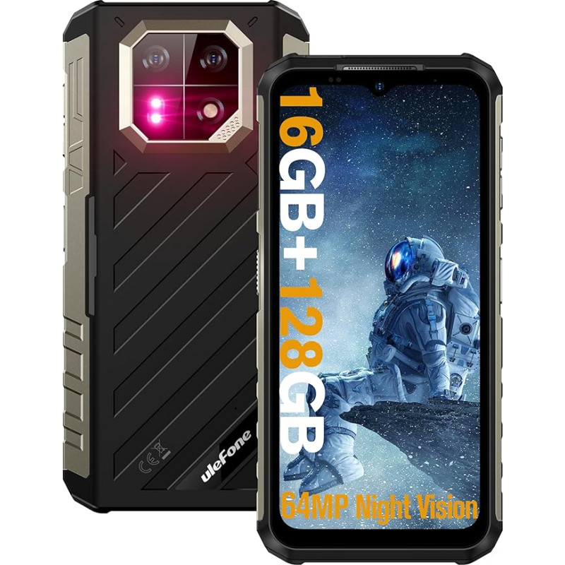 Ulefone Armor 22 mobiiltelefon ilma lepinguta, 16 GB + 128 GB + 512 GB väljas nutitelefon, Android 13 mobiiltelefon, 64MP öönägemiskaamera, 6600 mAh aku, 6,58-tolline ekraan, Dual SIM-kaart.