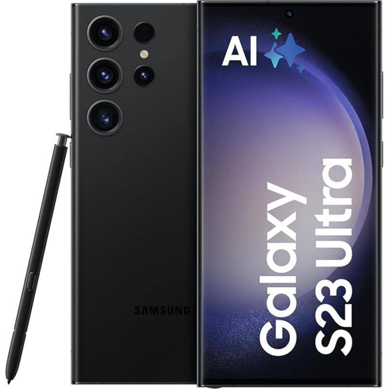 Samsung Galaxy S23 Ultra AI Android nutitelefon, 256 GB, 5000 mAh aku, nutitelefon ilma lepinguta, Phantom Black