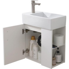 Schwänlein® 45 cm külaliste tualett koos aluskapiga Valge käsipesuvesi vannituppa Külaliste tualett keraamiline vannitoakomplekt