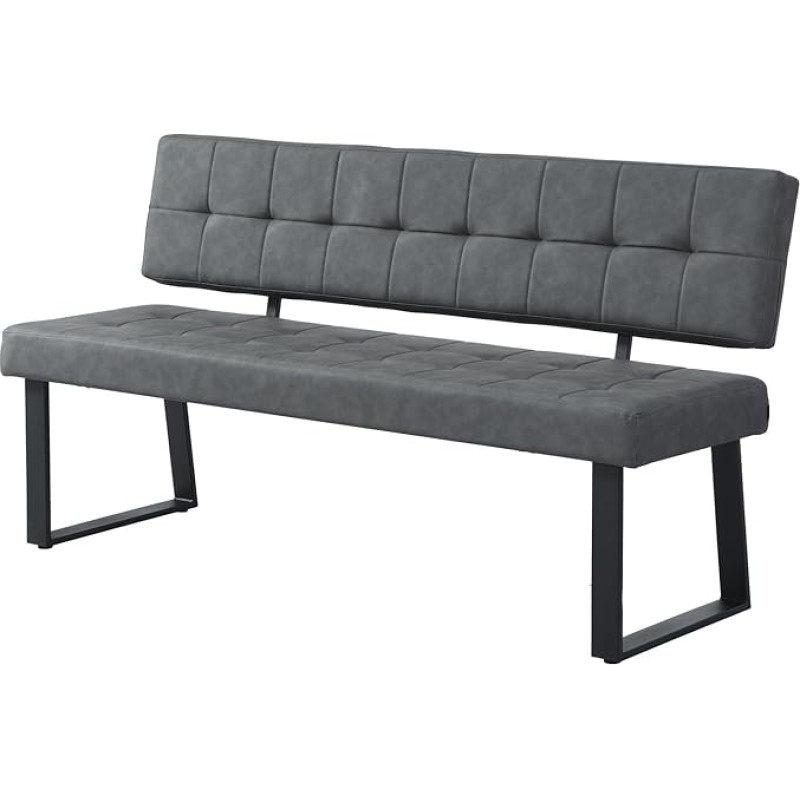 B&D home Sigfrid Pink 160 cm, antratsiit - Söögitoa pink seljatoega, pehmendusega kangast pink, tekstureeritud kangast, tugev metallist kelguraam, kaasaegne disain - pink söögilauale/köögile