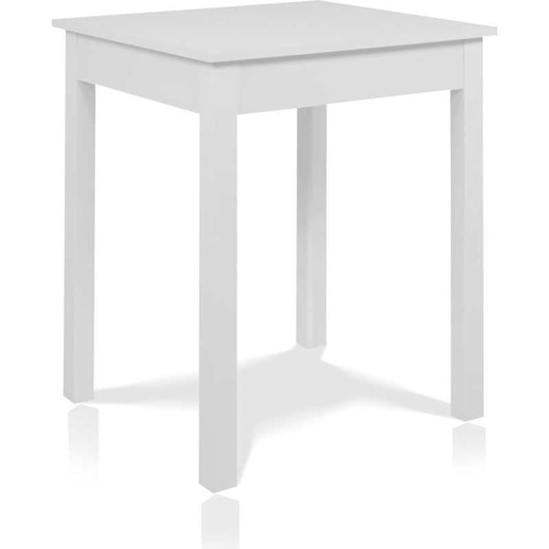 smart söögilaud, 60 x 67 cm, valge, kompaktne köögilaud, söögilaud puidust materjalist, väike kaasaegne laud kuni 4 inimesele
