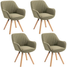 MEUBLE COSY pöörlevad söögitoolid, 4 tooli, köögitoolid, polsterdatud toolid, pöörlevad toolid käetoega, tugitool, meigitool, valmistatud kangast, täispuidust jalad söögituppa, elutuppa, elutuppa