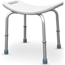 QUIRUMED Vannitoa tool reguleeritava kõrgusega ortopeediline PVC iste ergonoomiline libisemisvastane otsad valge värv vanemate