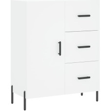 vidaXL Sideboard, kapp 3 sahtliga, 2 kambriga, Highboard elutoa kapp ukse metallist jalgadega, kapi küljepaneel, külgkapp, valge puitmaterjaliga