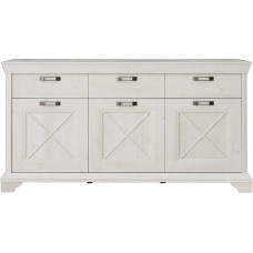 Forte Kashmir kapp 3 ukse ja 3 sahtliga, puukomposiit, männi valge, 70