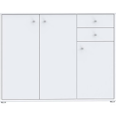 Forte Tempra 2 kapp 3 ukse ja 2 sahtliga, puidust, valge, B x K x S: 108,8 x 85,5 x 34,8 cm.