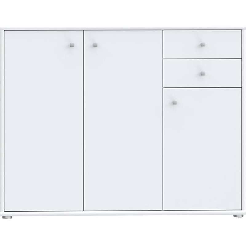 Forte Tempra 2 kapp 3 ukse ja 2 sahtliga, puidust, valge, B x K x S: 108,8 x 85,5 x 34,8 cm.
