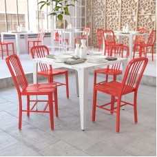 Flash Furniture 2 punast metallist siseruumide ja välistingimustes kasutatavatest toolidest koosnev komplekt