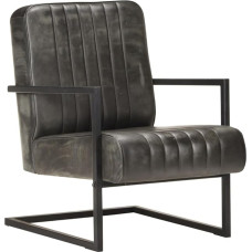 vidaXL Cantilever tugitool Retro lamamistool polsterdatud tool nahast tool TV Lounge elutuba hädas hallist ehtne nahk