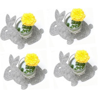 Holibanna 24 Stück Teiliges Ostern Tischsets mit Grauem Hasenmotiv Platzdeckchen in Sets Waschbare Tischmatten zum Schutz vor Flecken und Kratzern Dekorative Untersetzer für Zuhause und