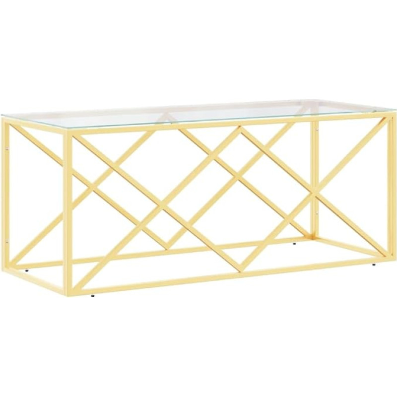 vidaXL kohvilaud, küljelaud, klaasist lauaplaat, diivanilaud, kohvilaud elutuppa, elutoa laud, tööstuslik stiil, roostevabast terasest klaasist