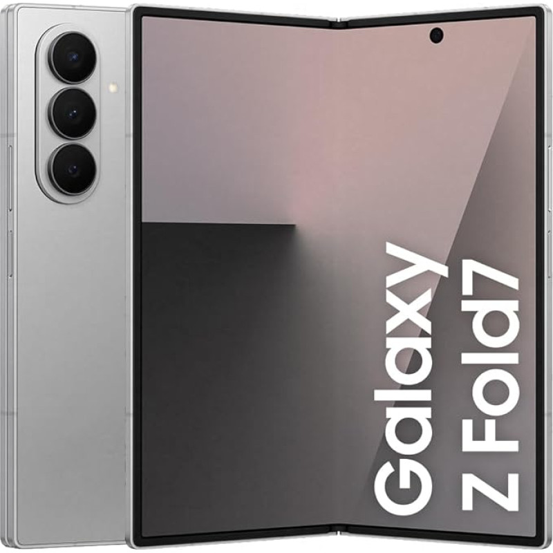 Samsung Galaxy Z Fold7 AI nutitelefon Galaxy AI-ga, AI-telefon Androidiga, kokkupandav disain, suur ekraan multitaskinguks, 200MP kaamera, 256GB, 12GB RAM, hõbedane varju, 3-aastane tootja garantii