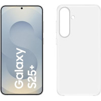 Samsung Galaxy S25+ AI nutitelefon Galaxy AI-ga, 12 GB RAM, 512 GB mälu, hõbedane varjund, läbipaistev ümbris