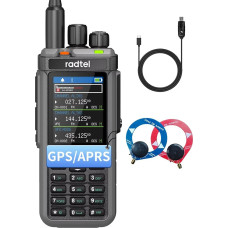 Radtel RT-880G GPS APRS 10W raadioamatööride Walkie Talkie Portable CB-raadio 1024 kanaliga HF SSB Rx koos Cross Band Repeateriga, 2,4-tolline värviline ekraan koos programmeerimiskaabliga SW/MW antenniga