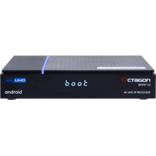 Octagon Spirit PRO 4K UHD Android TV Box, kahesageduslik WiFi WiFi, Bluetooth kaugjuhtimispult, hääljuhtimine, HDR10+, HLG, 2GB RAM ja 32GB mälu, TV IP-vastuvõtja, Bluetooth 5.1