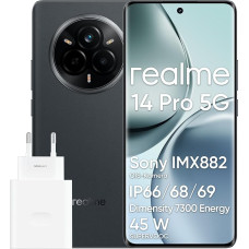 realme 14 pro 5G nutitelefon, 8 + 256 GB, MediaTek Dimensity 7300 kiibistik, IP69, Sony IMX882 OIS kaamera, 6,77-tolline 120 Hz 3D Curved Vision ekraan, 5260 mAh aku, hall (koos adapteriga)