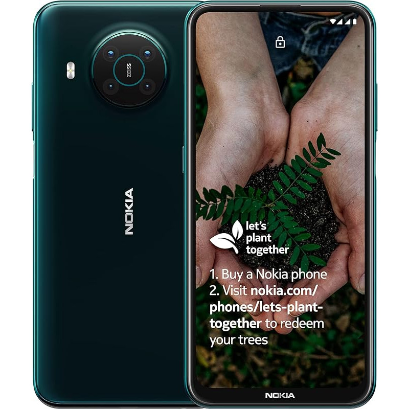Nokia X10 6,67-tolline Android UK SIM-vaba nutitelefon 5G ühenduvusega - 6 GB RAM ja 64 GB mälu (Dual SIM) - Forest Green