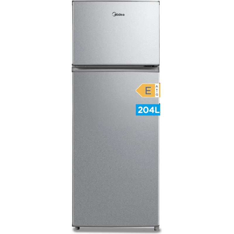 Comfee RCT284DS2 külmik/külmik, ülemine sügavkülmik, 176 kWh/aasta, 143 cm kõrgus, LED-valgustus, pööratav uksesang, hõbedane värvus