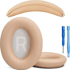AHG SoundLink AE2 Ear Pads and SoundLink AE2 Headband Pads Compatible with Bose SoundLink Around-Ear 2 / Bose Soundlink AE2 Headphones (Beige), Premium PU Leather, Extra Thick, Flexible Soft