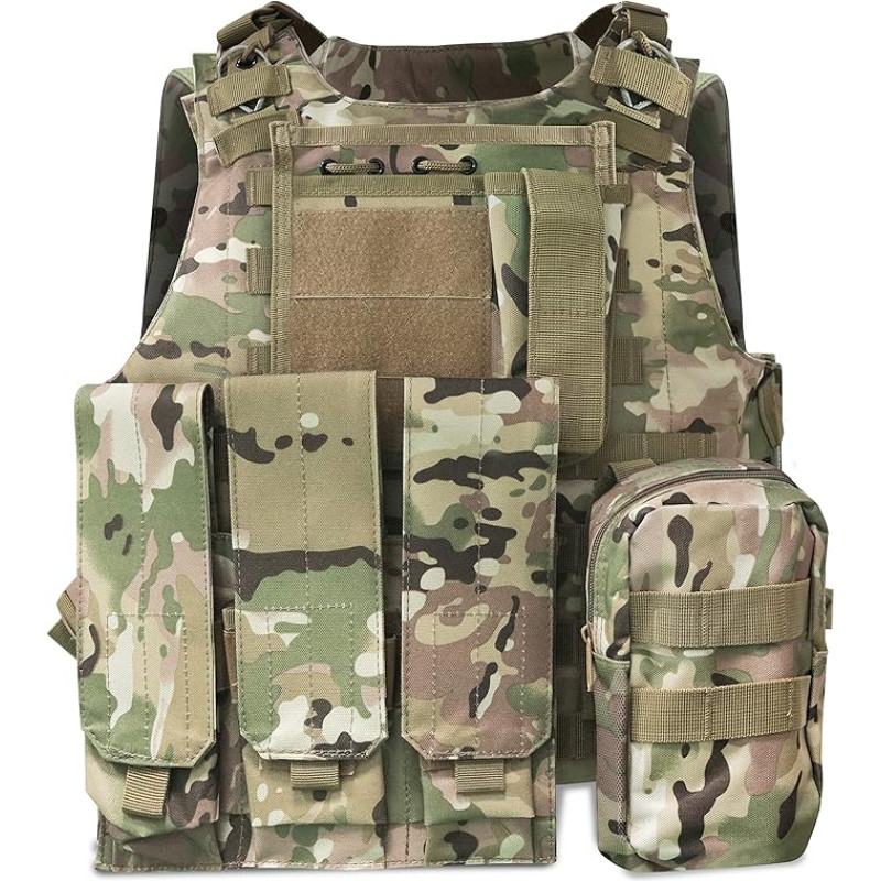 HYCOPROT Tactical Vest 1000D Oxford Adjustable Military Airsoft Vest Special Mission Outdoor Adventure Paintball Military Training