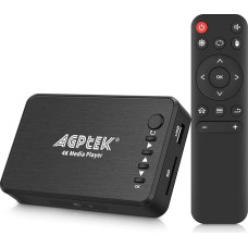 AGPTEK Mini 1080p AV VGA HDMI Media Player RMVB MKV SD SDHC USB JPEG optilise audio väljundiga, Stereo L/R audio väljund - Palun seadistage monitor HDMI abil HDMI-ga